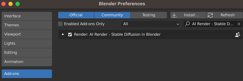 在 Blender 中使用 Stable Diffusion Render 圖片